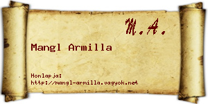 Mangl Armilla névjegykártya